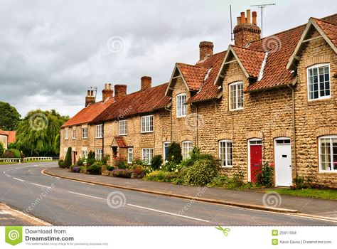 Quaint Row Of English Village Houses Royalty Free Stock Images ... British Row House, English Row Houses, British House Exterior, Character Archetypes, Countryside Village, British House, Exterior Inspiration, Row Houses, Stone Cottages