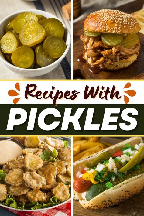 These recipes with pickles are as good as it gets! From sandwiches to salads to dips and pizza, pickles are a wonderful addition to so many dishes. Dishes With Pickles, Sandwich Pickles Recipe, Recipes With Pickles In It, Sandwiches With Pickles, Food With Pickles, Things To Eat With Pickles, What To Make With Pickles, Recipes With Pickles In Them, Meals With Pickles