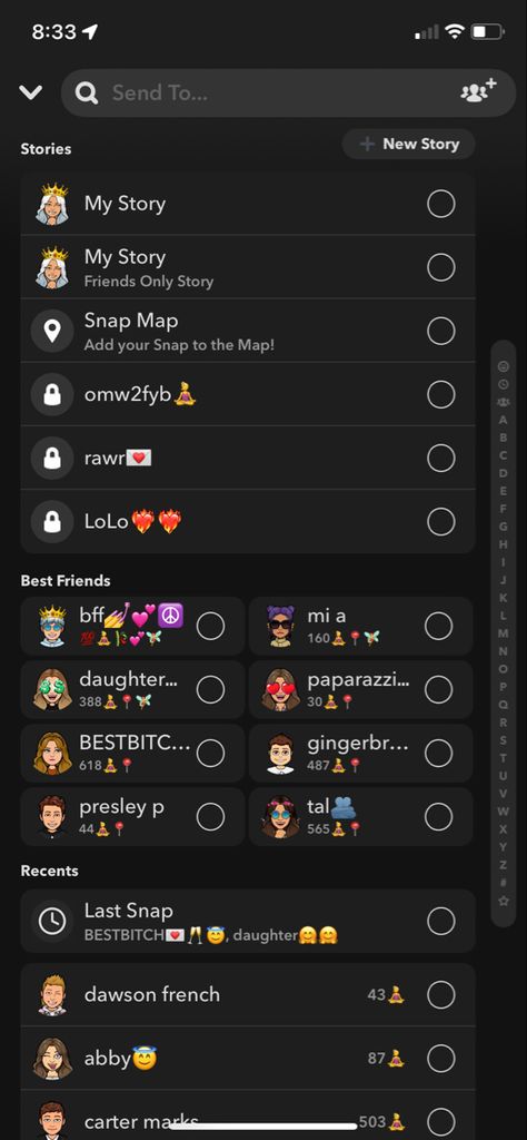 Snapchat Recents List Aesthetic, Snap Bsf List Emojis, Bsf List On Snapchat, Bsf Emojis Snapchat, Snap Bsf List, Snapchat Recents List, Bsf Emojis, Friends Snapchat, Snapchat Inspiration