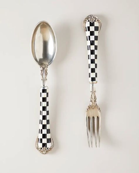 HENU7 MacKenzie-Childs Courtly Check Spoon Fork Mackenzie Childs Nursery, Mac Kenzie Childs, Sterling Check Mackenzie Childs, Loft Vibes, Mckenzie Child’s Kitchen Decor, Mackenzie-childs Furniture, Ladybug House, Mackenzie Childs Inspired, Courtly Check