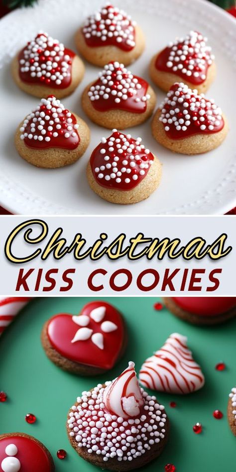 🎄 Sweeten your holiday with these festive Christmas Kiss Cookies! Buttery cookies topped with chocolate kisses make for a delightful holiday treat. 🍪💝 Save this recipe to make your season extra sweet! #ChristmasCookies #HolidayBaking #SweetTreats #FestiveEats Christmas Kiss Cookies, Kiss Cookies Recipe, Kiss Cookie Recipe, Holiday Baking List, Italian Christmas Cookies, Christmas Kiss, Kiss Cookies, Easy Christmas Treats, Cookies Easy