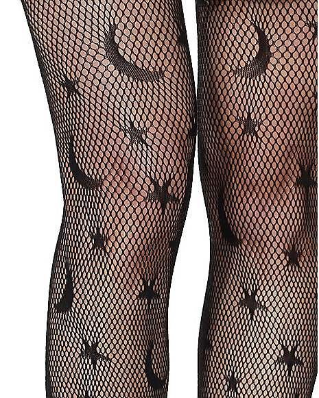 Celestial Tights, Star Fishnets, Patterned Fishnets, Fish Nets Outfit, Hozier Vibes, Fishnets Aesthetic, Fishnet Tights Outfit, Persephone Flowers, Goth Tights