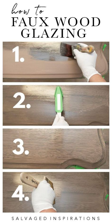 How To Make Paint Look Like Wood - Salvaged Inspirations Paint Plastic To Look Like Wood, How To Make Particle Board Look Like Wood, Diy Weathered Wood Look With Paint, How To Make Paint Look Like Wood Grain, Make Mdf Look Like Wood, How To Paint Fake Wood, Faux Walnut Finish Diy, Diy Wood Look Paint, Painting Faux Wood Furniture