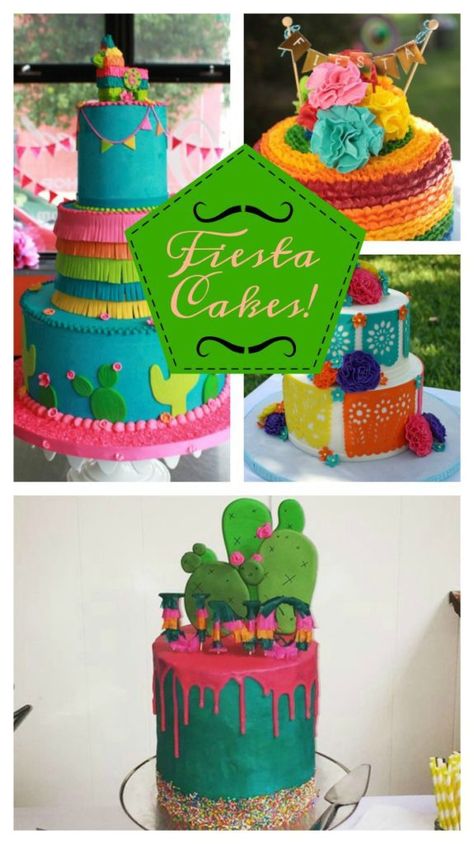 Mexican Theme Graduation Cake, Taco Twosday Birthday Cake, Fiesta Cake Ideas, First Fiesta Cake, Fiesta Theme Cake, Fiesta Birthday Cake, Fiesta Cakes, Mexican Themed Cakes, Mexican Fiesta Cake