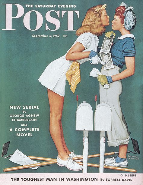 Double Trouble for Willie Gillis by Norman Rockwell Norman Rockwell Prints, Saturday Evening Post Covers, Norman Rockwell Art, Arte Pin Up, Address Sticker, Rockwell Paintings, Norman Rockwell Paintings, The Saturday Evening Post, Vintage Illustration Art