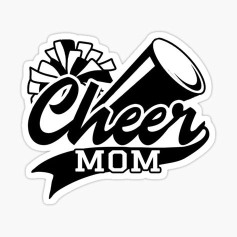 Cheer Mom Biggest Fan Cheerleader Pom Cheermom Cute Sticker on stickers, t-shirts, and more. Cheer Stickers, Cameo Crafts, Silhouette Cameo Crafts, Cheer Mom Shirts, Wrap Ideas, Cheer Mom, Mom Shirts, Cheerleading, Cute Stickers