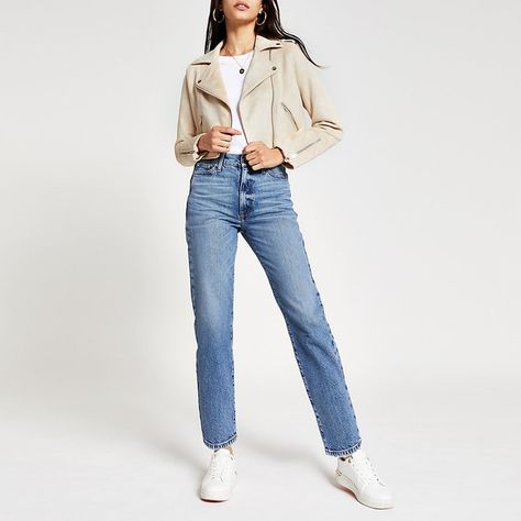 Cream suedette cropped biker jacket Cream Jacket Outfit, Cropped Jacket Outfit, Biker Jacket Outfit, Cream Leather Jacket, Cropped Biker Jacket, Suede Biker Jacket, Suede Biker, Cheap Jacket, Cream Jacket