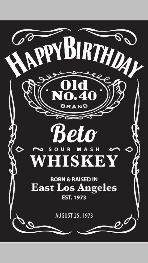 Jack Daniel's themed poster for a client's 40th Birthday Party Happy Birthday Jack Daniels, Festa Jack Daniels, Jack Daniels Party, Jack Daniels Birthday, Jack Daniels Logo, Whisky Jack, Dj Photo, Dj Wedding, 40th Birthday Cakes