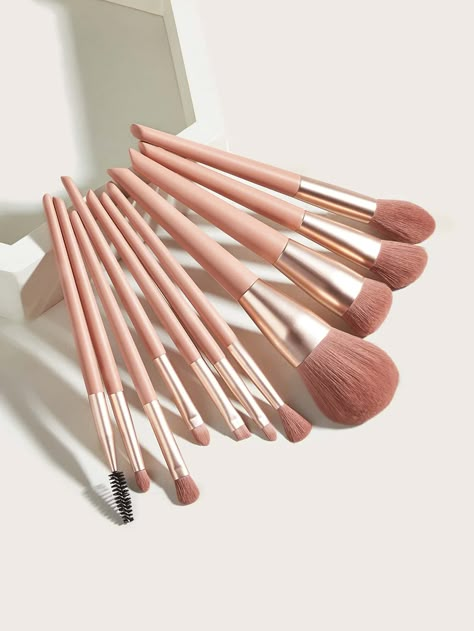 11pcs Makeup Brush Set Makeup Contouring, Pink Makeup Brush, Alat Makeup, Makeup Drawer Organization, Best Makeup Brushes, Makeup Help, Fancy Makeup, Makeup Game, Pink Makeup