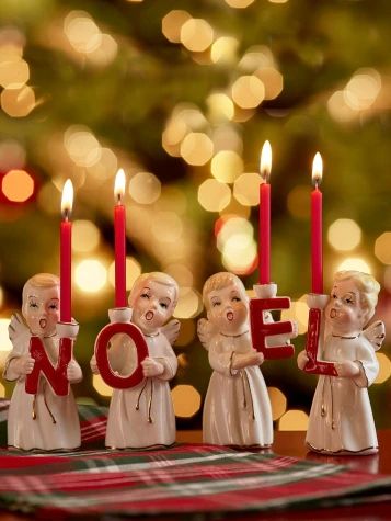 Christmas Decor, Holiday Decorations | Vermont Country Store Sweet Candles, Angel Candle, Angel Candle Holder, Vermont Country Store, Angel Candles, Fun Christmas Decorations, Meaning Of Christmas, Red Candles, Country Store