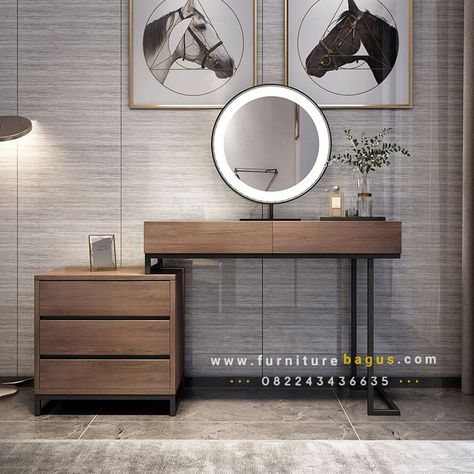 Meja Rias Kenzo | Furniture Bagus Reka Bentuk Bilik Tidur, Girls Dressing Table, Wood Dressing Table, Dresser Wood, Luxury Inspiration, Hiasan Bilik Tidur, Vanity Dresser, Dressing Table Design, Bedroom Dressing Table