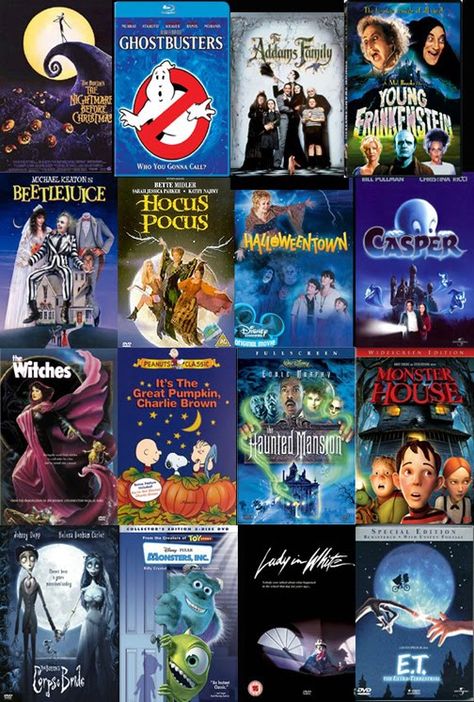 Halloween movies for entire month of October... except for ET. No way in HELL! Halloween Films, Halloween Playlist, Dekorasi Halloween, Best Halloween Movies, Collage Des Photos, Halloween Movie Night, Month Of October, Halloween Tags, Halloween Snacks