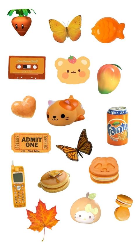 Orange Doodles Colour, Sticker Y2k, Weirdcore Aesthetic, Aesthetic Orange, Stickers Aesthetic, Doodle Coloring, Instagram Photo Inspiration, Coloring Stickers, Journal Stickers