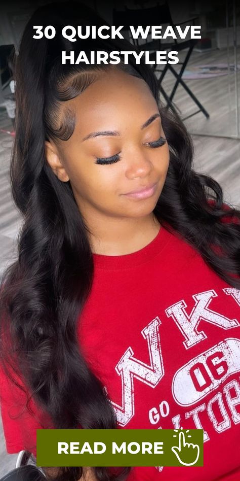 Long Quickweave Hairstyles, Sleek Weave Hairstyles, Body Weave Hairstyles Black Women, Teen Quickweave Hairstyles, Styled Quick Weave, Quick Weave Hairstyles Long, Long Bob Quick Weave, Closure Quick Weave Hairstyles, Side Part Quick Weave Tutorial