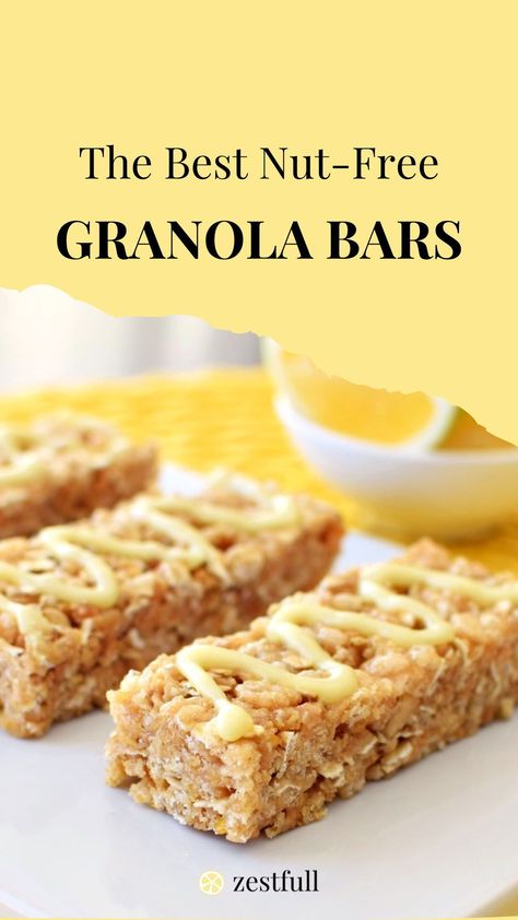 Nut-Free Granola Bars are a healthy, fun and easy snack to make and a great on the go allergy-friendly snack Nut Free Granola Bars, Best Granola Bars, Nut Free Granola, Chocolate Granola Bars, Nut Free Snacks, Snack To Make, Best Granola, Dairy Free Snacks, Granola Recipe Bars