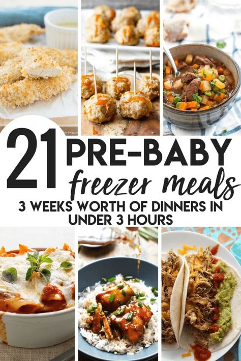 Pre-Baby Meal Prep- 21 Freezer Meals to Make Meal Prep For Baby, Meals For Pregnancy, Meal Prep Before Baby, Post Baby Meals, Pregnancy Freezer Meals, Baby Meal Prep, Meal Prep Freezer Meals, Prep For Baby, Freeze Meals