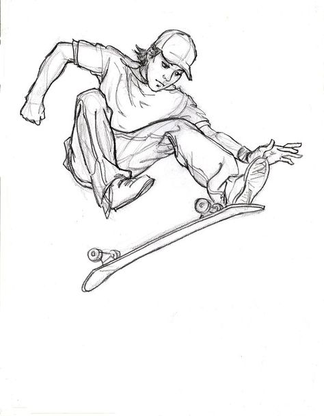 Probably my favourite skate sketch. Me when I was in my teens Roller Skating Poses Drawing, Skating Poses Drawing, Roller Skating Poses, Guy Skateboarding, Skating Poses, Reference Study, Poses Drawing, Skateboarder, A Boy