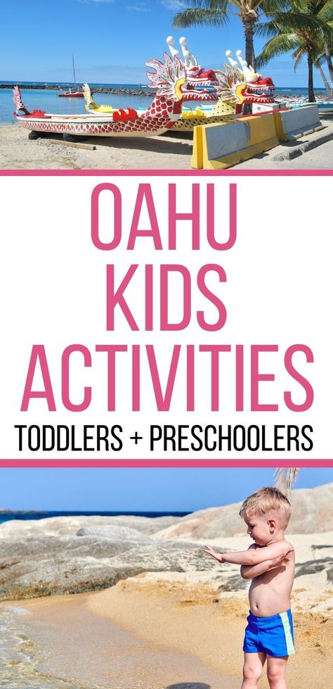 Find out the best Oahu kids activities for toddlers and preschoolers recommended by top Hawaii blog Hawaii Travel with Kids. Images of a toddler at the beach and dragon boats at Waikiki. Oahu Luau, Oahu Things To Do, Oahu Activities, Things To Do On Oahu, Hawaii Family Vacation, Hawaii Trip Planning, Activities With Kids, Things To Do In Oahu, Hawaii Packing