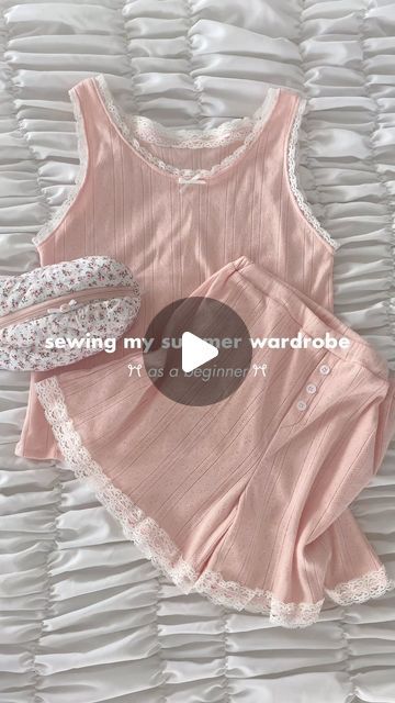 𝒇𝒊𝒂𝒏𝒐𝒘𝒇𝒊 ྀིྀི on Instagram: "ep 5 𐙚₊˚⊹ can never have too many pjs ☺️😌 follow @fianowfi3 for more ♡ - - - - - keywords below  handmade | sewing | sew with me | sew | beginner sewing | pink aesthetic | pinterest inspired | outfit inspo | coquette | diy | ハンドメイド | 手作り - #sewing #handmadeclothing #coquette #sewwithme #diy  #diyfashion #sewingjourney" Sewing Patterns Coquette, Sewing Pjs, Outfit Inspo Coquette, Coquette Diy, Handmade Sewing, Beginner Sewing, Aesthetic Pinterest, Co Ord Set, Sewing For Beginners