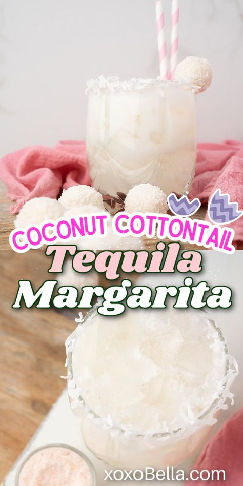 Easter margarita Easter Alcoholic Drinks, Easter Brunch Cocktails, Coconut Tequila, Easter Drink, Coconut Cocktail, Easter Cocktails, Cream Of Coconut, Coconut Truffles, Kid Friendly Drinks