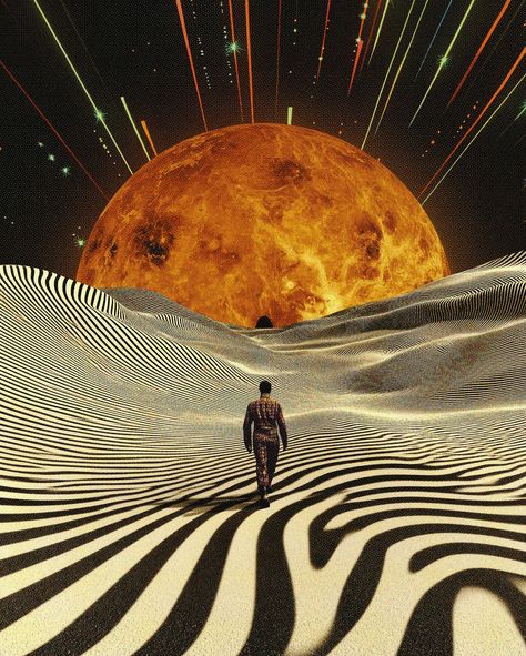 ADVENTURES IN NEW DIMENSIONS 👩‍🚀🚀✨ Cannot decide between 1 and 2?! 😳 #collage_expo #opart #opticalillusion #digitalcollage #surrealismo #collageartist Mars Aesthetic, Astronomy Poster, Frank Moth, Optical Art, Collage Inspiration, Artist Community, Collage Artists, Process Art, Retro Futurism