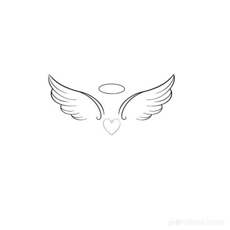 Tattoo Remembrance, Angel Wing Drawing Tattoo, Tattoos Spanish, Wing Tattoo On Shoulder, Small Remembrance Tattoos, Angle Wing Tattoos, Purple Ribbon Tattoos, Small Mermaid Tattoo, Small Angel Tattoo