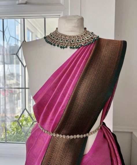 pink kubera pattu Pattu Saree Draping, Pink Pattu Saree, South Indian Wedding Saree, South Indian Bride Saree, Engagement Saree, Indian Bridesmaid Dresses, Saree Wearing Styles, Simple Saree Designs, Modest Casual Outfits