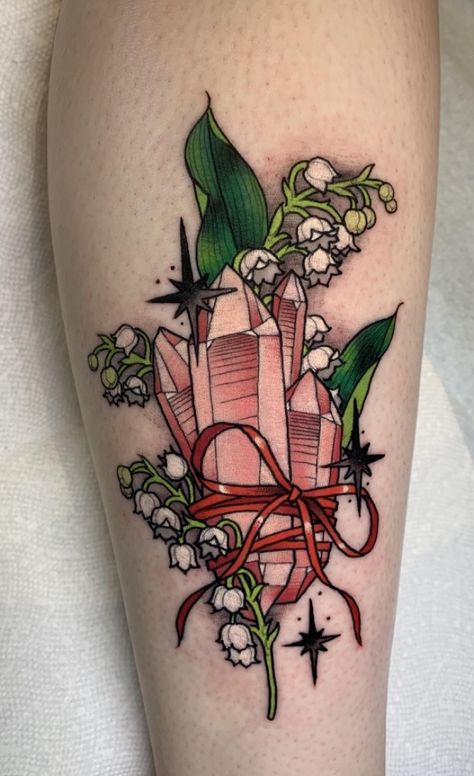 Crone Tattoo, Lily Of The Valley Tattoos, Lily Of The Valley Tattoo, Native American Tattoo Designs, Valley Tattoo, Secret Tattoo, Nouveau Tattoo, Jewel Tattoo, Crystal Tattoo