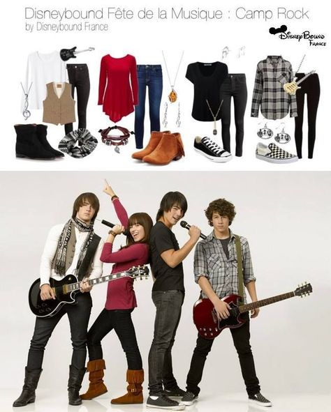 Camp Rock Costume, Camp Rock Outfits, Rock Costume, Channel Outfits, Camp Rock, Costume Inspo, Disney Fashion, Rock Outfits, Disney Style