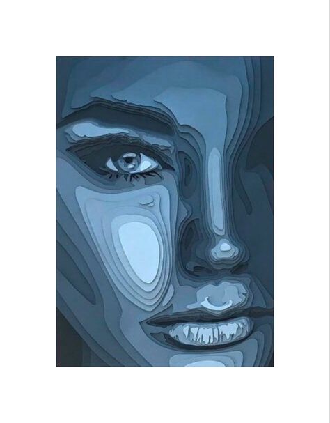 Paper Portrait, Art Teacher Resources, Monochromatic Art, Cut Out Art, Photo Layers, Cross Stitch Landscape, Fiber Art Quilts, 3d Printing Projects, Art Tools Drawing