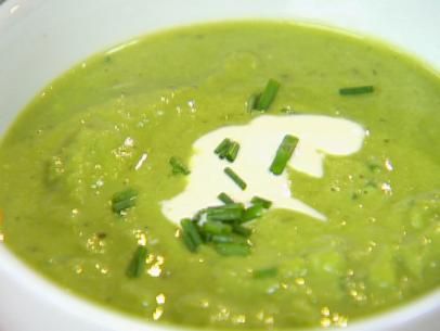 Fresh Pea Soup Recipe | Ina Garten | Food Network Fresh Pea Soup Recipe, Fresh Pea Soup, Pea Soup Recipe, Split Pea Soup Recipe, Spring Peas, Ina Garten Recipes, Asparagus Soup, Split Pea Soup, Giada De Laurentiis