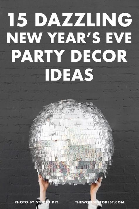 15 Dazzling New Year's Eve Party Decor Ideas - Wonder Forest Newyear Party Decoration, New Years Decorations 2024, New Years 2024 Party, Indoor Party Lighting Ideas, Minimalist New Years Decor, Diy New Years Eve Ball Drop, Outdoor New Years Decor, New Year Eve Balloon Decoration, New Year Office Decoration Ideas