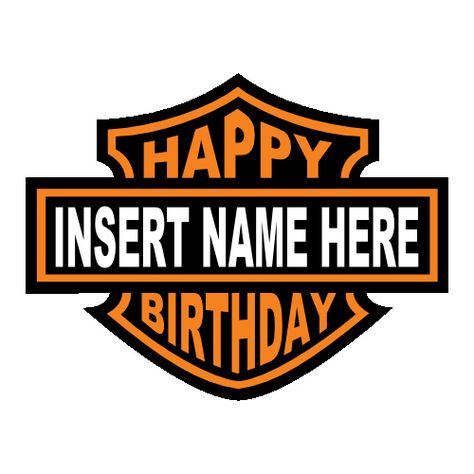 https://flic.kr/p/5nGkcP | Harley-Davidson (Happy Birthday) | I originally made this for my dad's birthday.  I didn't create the whole logo from scratch, but I worked pretty hard to change the lettering.  It made me wish Inkscape had a mesh tool. Happy Birthday Harley Davidson, Motorcycle Birthday Parties, Harley Davidson Cake, Harley Davidson Decor, Harley Davidson Birthday, Biker Birthday, Motorcycle Party, Harley Davidson Crafts, Motorcycle Birthday