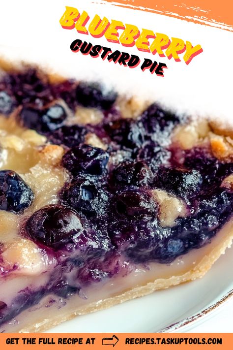 Indulge in the delightful flavor of homemade blueberry custard pie! This perfect blend of creamy custard and juicy blueberries nestled in a flaky crust is a must-try dessert for any occasion. Whether you're baking for a family gathering or a cozy night in, this recipe will impress everyone at the table. Discover the secrets to achieving a velvety texture and vibrant taste that makes this pie a standout treat. Pin now to enjoy a slice of summer all year round! Blueberry Custard Pie Recipes, Blueberry Custard Pie, Blueberry Custard, Blueberry Pie Recipe, Homemade Blueberry Pie, Blueberry Desserts Recipes, Walnut Crust, Custard Pie Recipe, Cream Custard