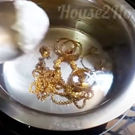 Cleaning Gold Jewelry At Home, How To Clean Gold Jewelry, How To Clean Gold Jewelry At Home, Clean Gold Jewelry At Home, Cleaning Silver, Jewelry Cleaner Diy, How To Clean Gold, House To Home, Black Hills Gold Jewelry