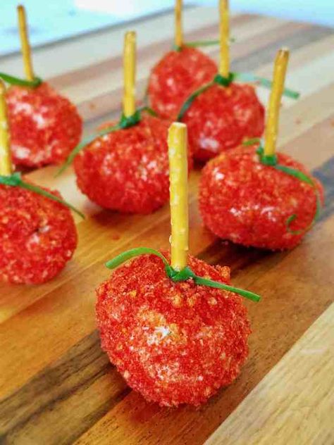 Cheetos Cheese Ball, Mini Cheese Ball Bites, Diy Noodles, Cheetos Cheese, Cheese Ball Bites, Popular Appetizers, Cranberry Cream Cheese, Hot Cheetos, Classic Appetizers