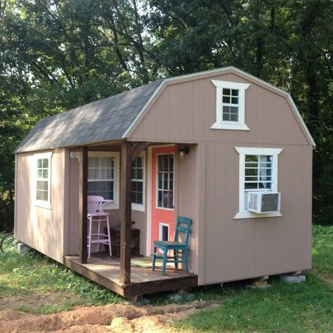 The Barn Style Tiny Home Price: $10,500 Square Footage: 300 Location: Decatur, Arkansas Tiny House On A Budget, Tiny Pictures, Tiny Homes For Sale, Cheap Tiny House, Small Shed, House On A Budget, Tiny House Blog, Shed To Tiny House, Tiny House Loft