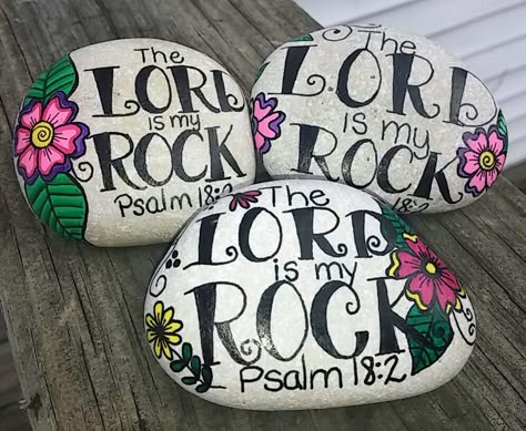 Christian Painted Rock Prayer Rocks, Stones Art, Rock Painting Ideas, Rocks Painted, Christian Rock, Christian Crafts, Painted Rocks Diy, Rock Painting Ideas Easy, Church Crafts