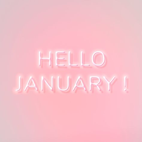 Hello January! pink neon text | free image by rawpixel.com / Hein January Wallpaper Aesthetic Pink, January Pink Aesthetic, Pink Giveaway Image Instagram, Hello January Wallpaper, Hello January Aesthetic, Pink January Wallpaper, January Widgets, Pink January, 2023 Pink