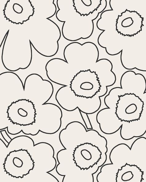 Marimekko Wallpaper Iphone, Marimekko Tattoo, Marimekko Print, Marimekko Wallpaper, Marimekko Pattern, Pattern Minimal, Maija Isola, Marimekko Fabric, Folk Art Flowers