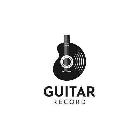 Vinyl Logo Design, Guitar Logo Design, Record Logo, Typography Projects, Music Note Logo, Vinyl Records Art, Music Disc, Music Logos, Guitar Logo