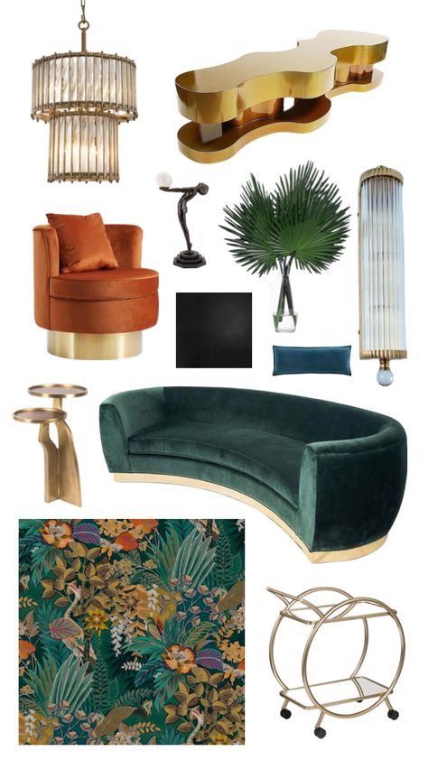 Art Deco Living Room Inspiration #artdeco #artdecoinspo #Artdeciobedroom #interiordesign Artdeco Interiors, Glamour Interiors, Art Deco Style Interior, Art Deco Living, Art Deco Apartment, Deco Living, Deco Living Room, Art Deco Living Room, Small House Interior Design