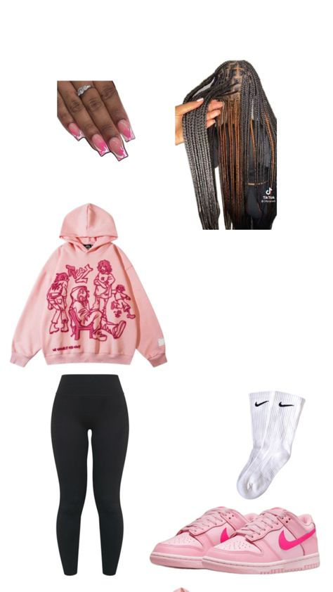 Outfit of the Day pour la rentrée, 2024 Outfit Ideas With Barbie Dunks, All Pink Dunks Outfit, Pink Barbie Dunks Outfit, Triple Pink Dunks Outfits, Pink Dunks, Dunk Outfit, Dunks Outfit, Teen Swag, Matching Outfits Best Friend