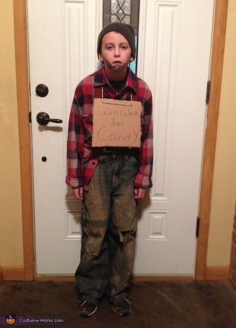 Homeless Hobo - Halloween Costume Contest via @costume_works Homeless Halloween Costume, Homeless Costume, Hobo Outfit, Hobo Costume, Robber Halloween Costume, Badass Halloween Costumes, Candy Costumes, Trio Halloween Costumes, Diy Halloween Costumes For Kids