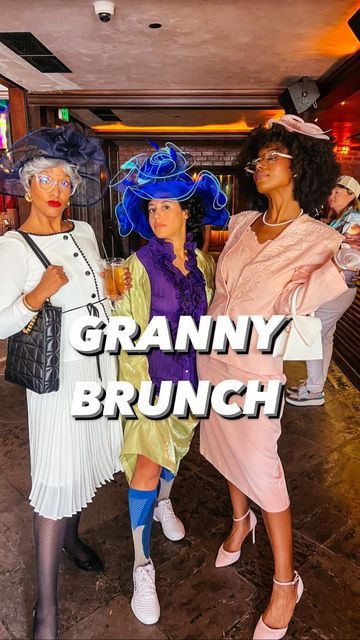 Granny Brunch Outfit Ideas, Old Lady Dress Up Ideas For Adults, Granny Costume Ideas, Granny Brunch Outfits, Granny Themed Birthday Party, Granny Outfit Ideas, Granny Dress Up Party, Granny Dress Up, Granny Theme Party