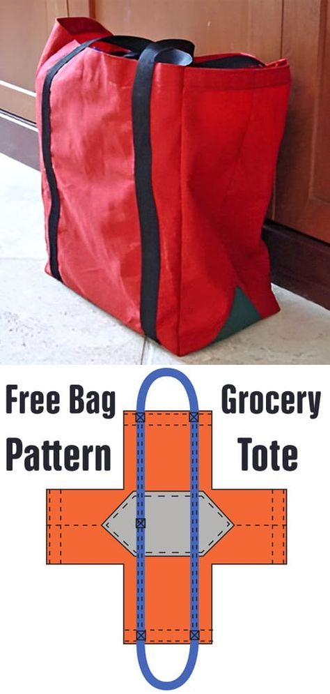 Denim Grocery Bag Free Pattern, Grocery Tote Pattern, Free Shopping Bag Patterns To Sew, Divided Bag Pattern, Homemade Grocery Bags, Free Grocery Bag Patterns To Sew, Canvas Grocery Bag Pattern, Folding Shopping Bag Free Pattern, Sew Reusable Grocery Bags