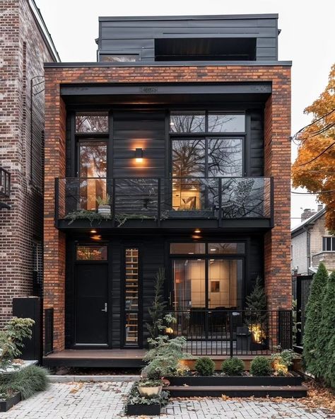 Studio Apartment Exterior, Industrial Home Exterior Architecture, Industrial Loft Exterior, Fachada Industrial, Modern Industrial House Exterior, Loft Apartment Exterior, Industrial Architecture Facade, Industrial Home Exterior, Dream House Pool