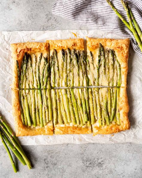 Asparagus Tart Asparagus Tart, Pork Carnitas Slow Cooker, Puff Pastry Crust, Goat Cheese Tart, Cheese Puff Pastry, Puff Pastry Tart, Cheese Tarts, Pastry Tart, Slow Cooker Pork