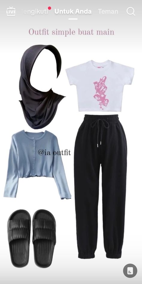 Ide Outfit Simple, Ootd Rumahan, Ootd Simple Hijab, Outfit Hijab Simple, Ootd Hoodie, Celana Jogger Wanita, Ootd Hijab Simple, Online Shopping Sites Clothes, Ootd Hijab Style