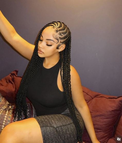 Baddie Braids Hairstyles 2024, Hairstyles Kenya, African Braids Hairstyles Pictures, Latest Hair Braids, Lemonade Braids Hairstyles, Cornrows Braids For Black Women, Cornrows Natural Hair, Women Cornrows, Lemonade Braids